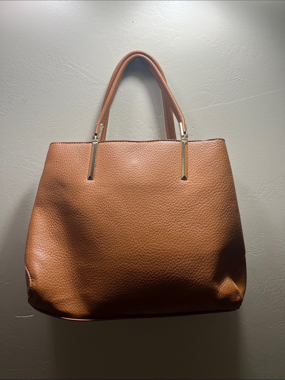 Everyday Structured Tote in Cognac - Sleek Women's Handbag